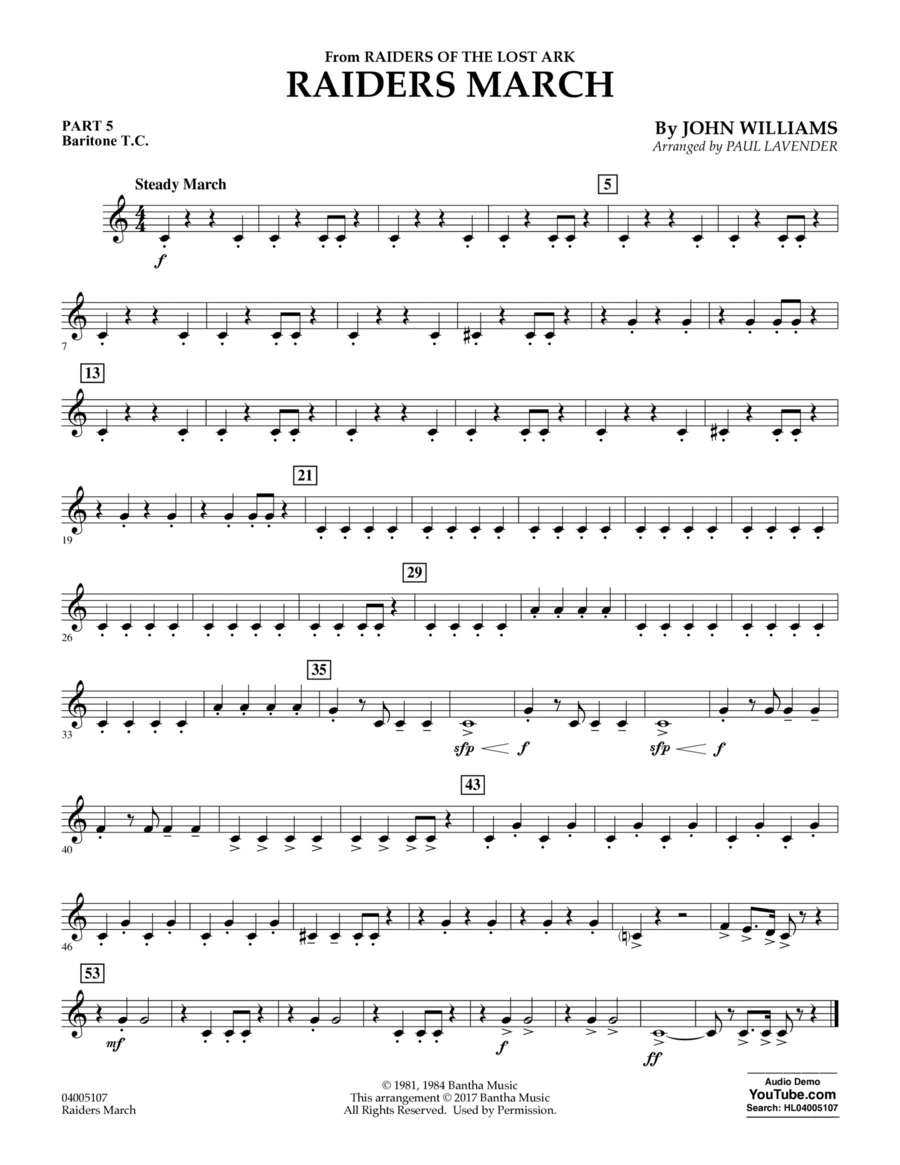 Raiders March - Pt.5 - Baritone T.C. Concert Band scores gallery preview page 1