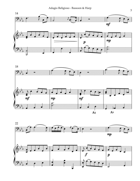 Adagio Religioso, K622, Duet for Bassoon & Pedal Harp image number null