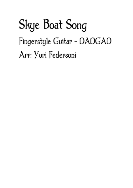 Skye Boat Song (Outlander) - Fingerstyle Guitar (DADGAD)