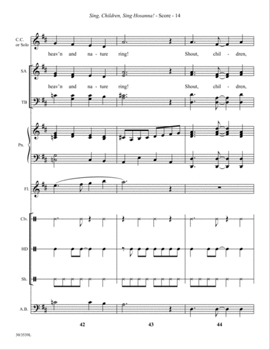 Sing, Children, Sing Hosanna! - Instrumental Ensemble Score and Parts Choir scores gallery preview page 15