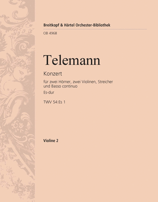 Book cover for Concerto in Eb major TWV 54:Es 1