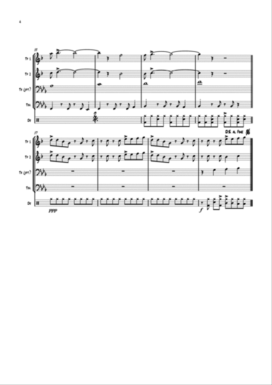 Take On Me Brass Quartet scores gallery preview page 5