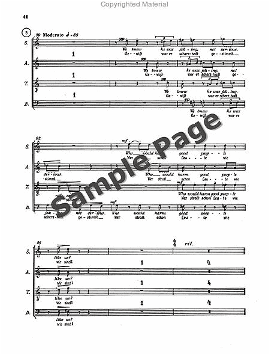 Henze Moralities(1967) Chor.score 4-Part scores gallery preview page 43