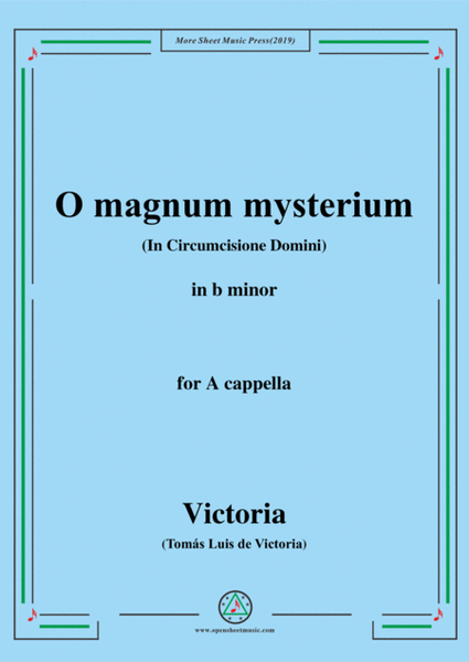 Victoria-O magnum mysterium,in b minor,for A cappella image number null