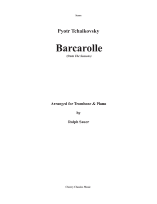 Book cover for Barcarolle from The Seasons for Trombone and Piano