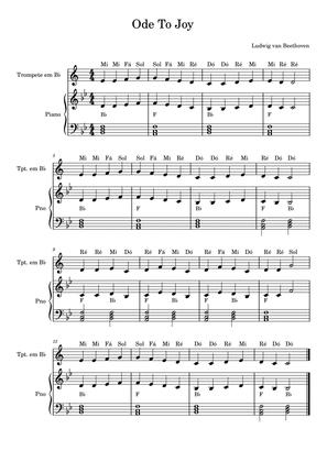 Ode To Joy - Trompete e Piano (Notes)