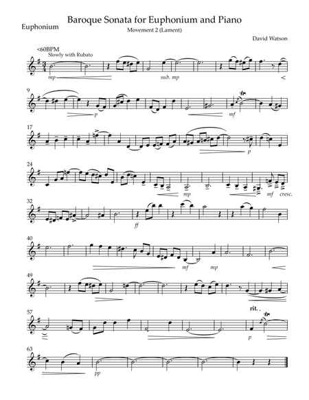 Baroque Sonata for Euphonium 2nd Movement (Lament)