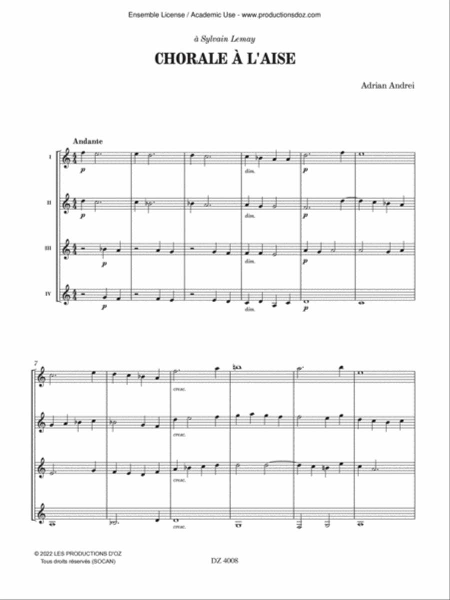 Chorale à l'aise Guitar Ensemble scores gallery preview page 2
