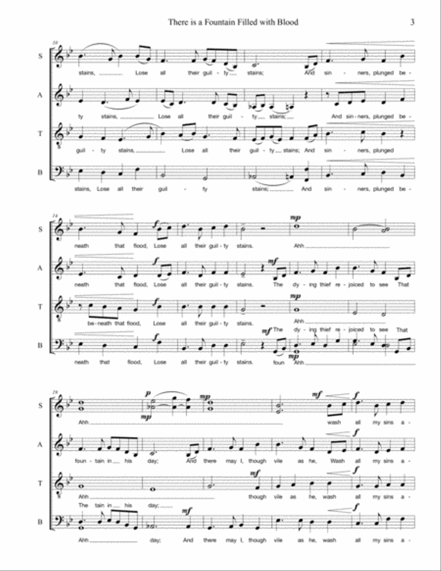 There Is A Fountain Filled With Blood 4-Part scores gallery preview page 3