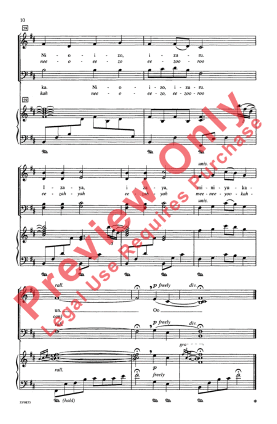 Sakura (Japanese Folk Song) 4-Part scores gallery preview page 10
