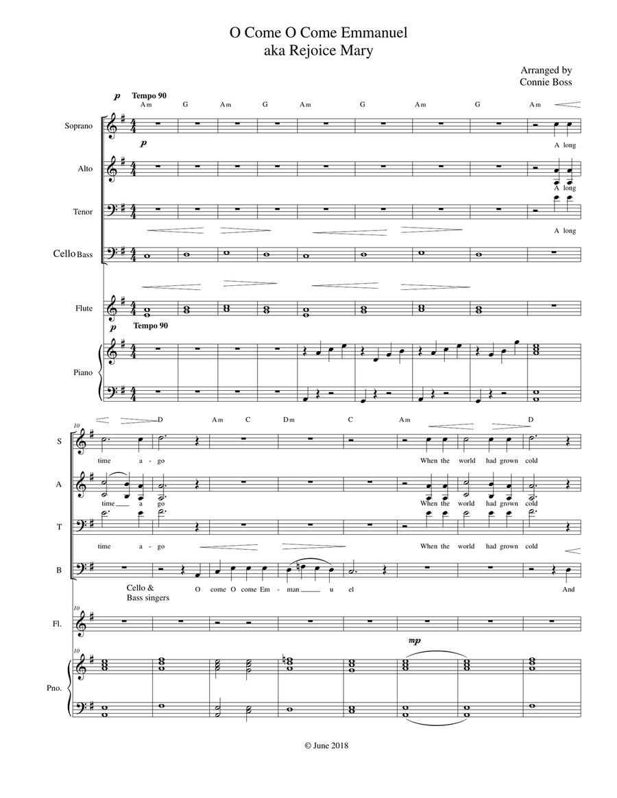 O Come O Come Emmanuel aka Rejoice Mary Choir scores gallery preview page 1