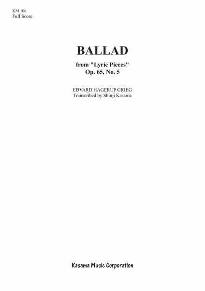 Ballad from “Lyric Pieces” Op. 65, No. 5 (A4)