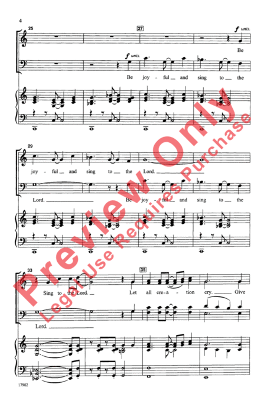 Be Joyful and Sing to the Lord 4-Part scores gallery preview page 4