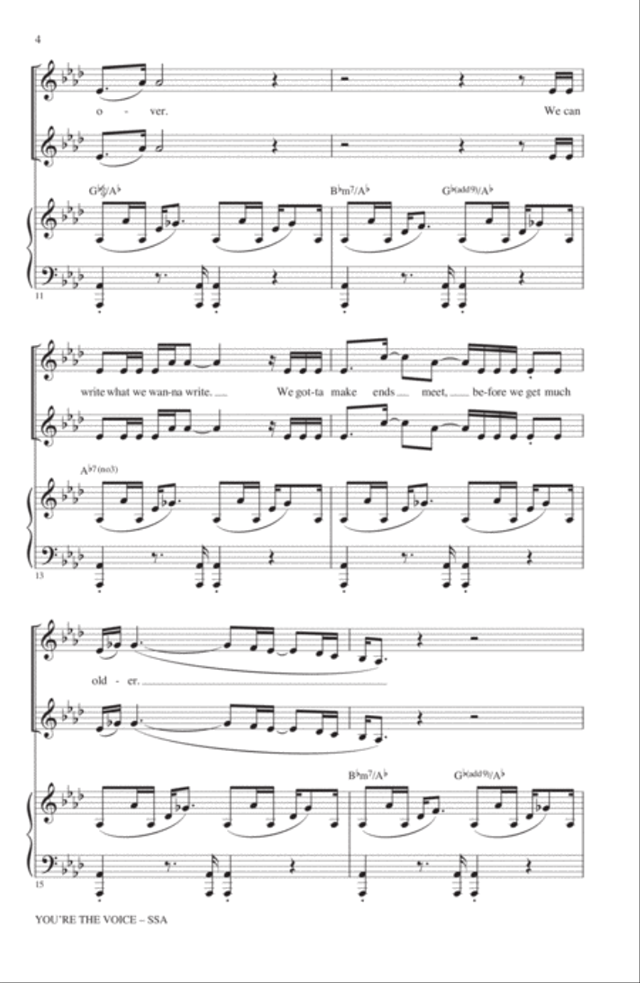 You're The Voice (arr. Kirby Shaw) SSA scores gallery preview page 3