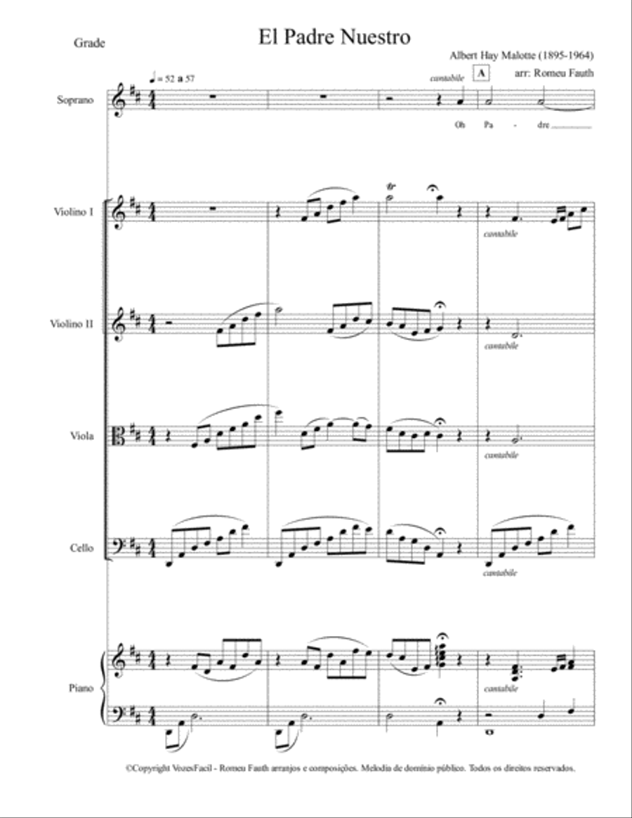 El Padre Nuestro (score and parts) Chamber Orchestra scores gallery preview page 2