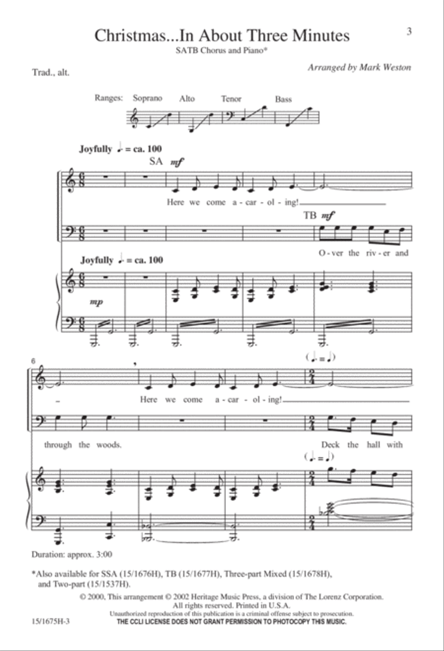 Christmas...In About Three Minutes 4-Part scores gallery preview page 4