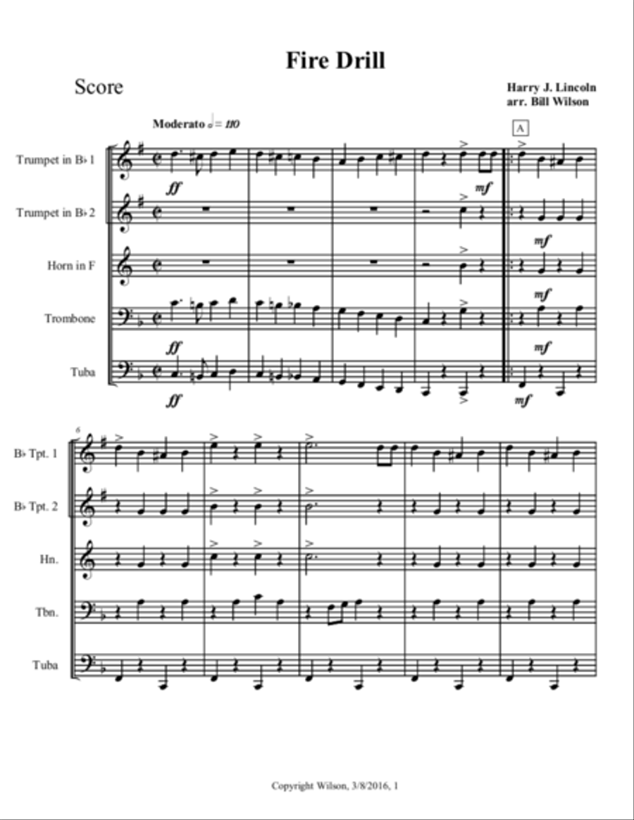 Fire Drill Brass Quintet scores gallery preview page 2