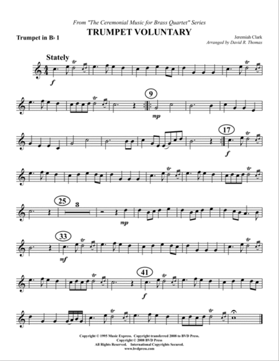 Trumpet Voluntary Trumpet Voluntary Brass Quartet scores gallery preview page 3