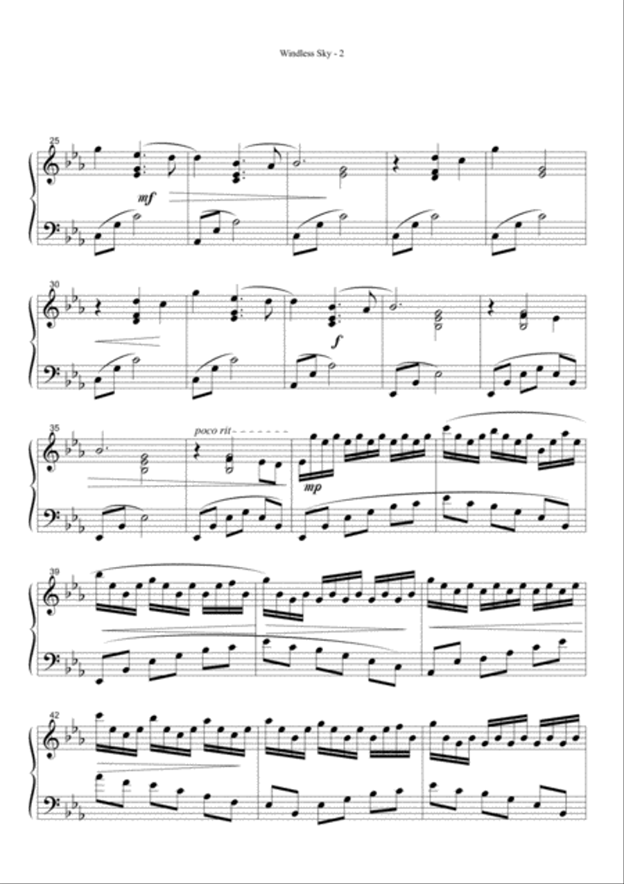 Windless Sky Windless Sky Piano Solo scores gallery preview page 2