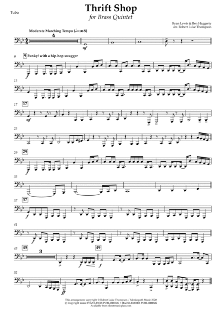 Thrift Shop Baritone Horn TC scores gallery preview page 5