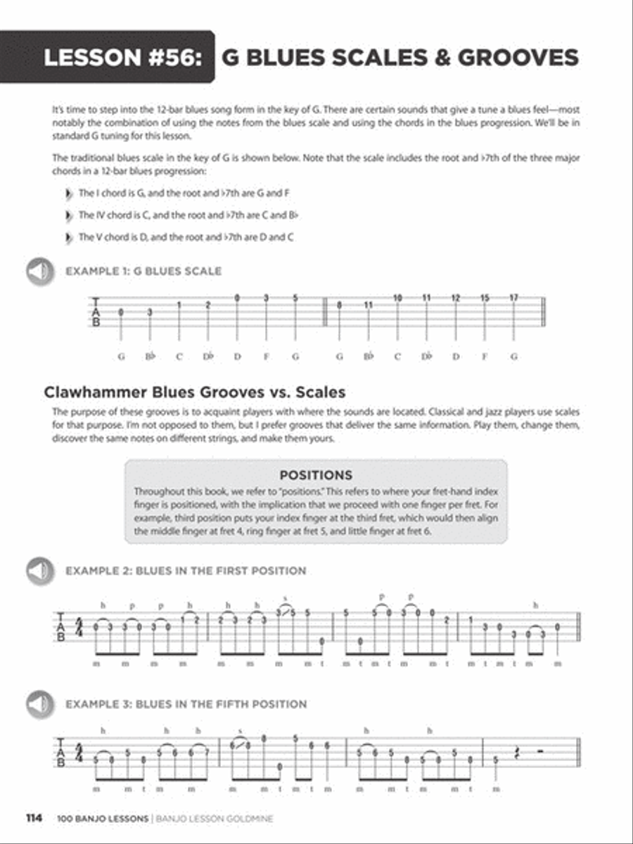 100 Banjo Lessons Guitar Tablature scores gallery preview page 6