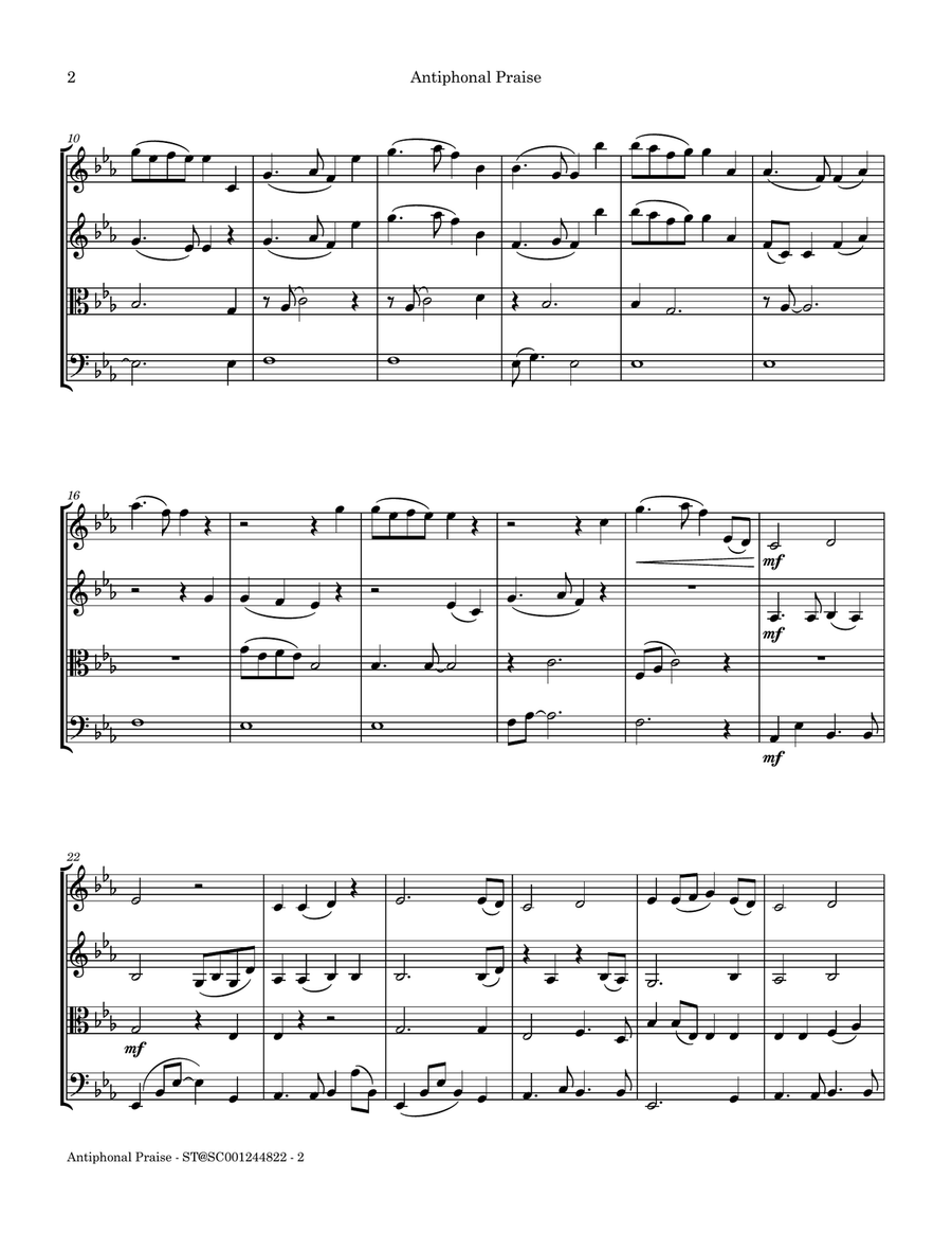 Antiphonal Praise (We Worship You) String Quartet scores gallery preview page 4