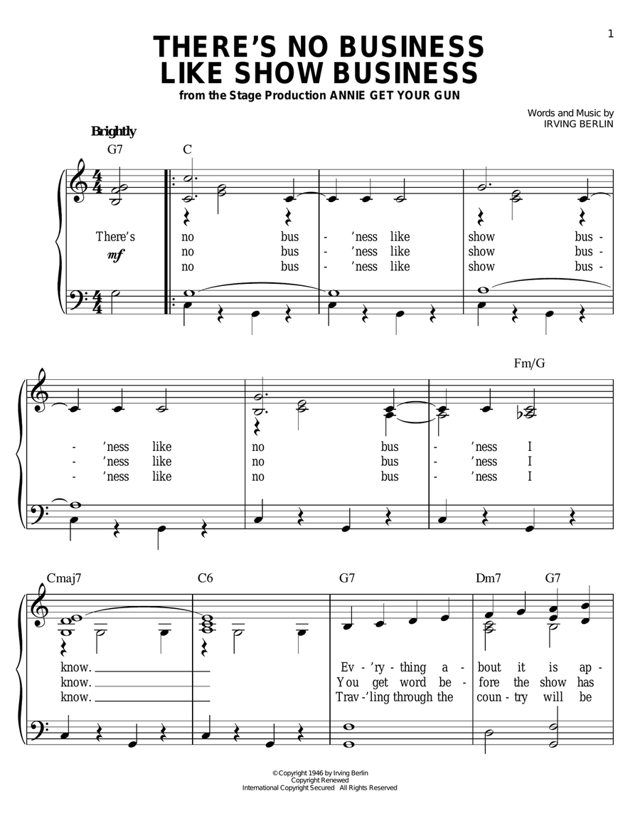 There's No Business Like Show Business Voice scores gallery preview page 1