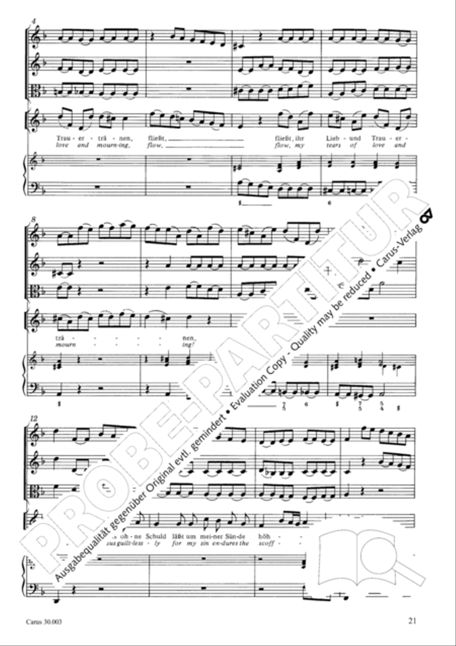Yes, you rather burden me here (Ja, mir hast du Arbeit gemacht) 4-Part scores gallery preview page 22