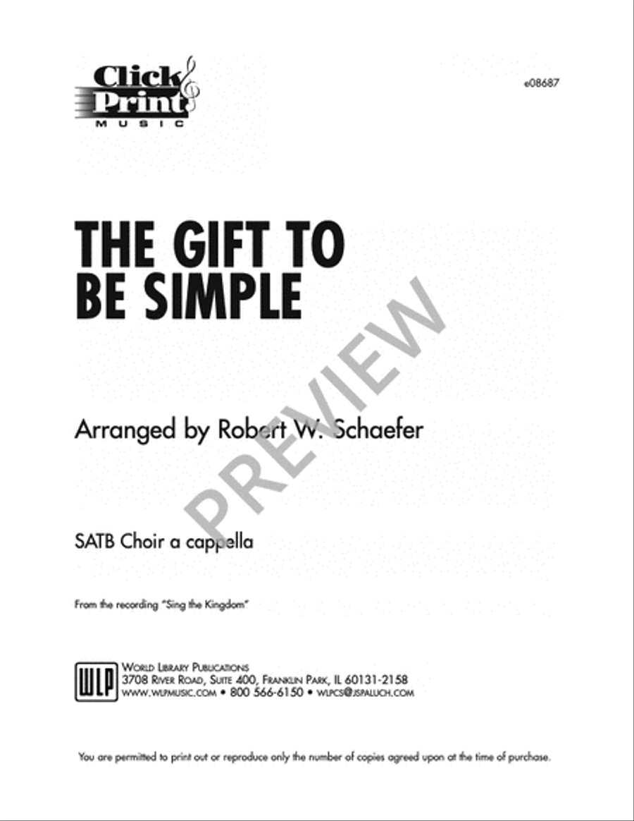 The Gift to Be Simple 4-Part scores gallery preview page 9