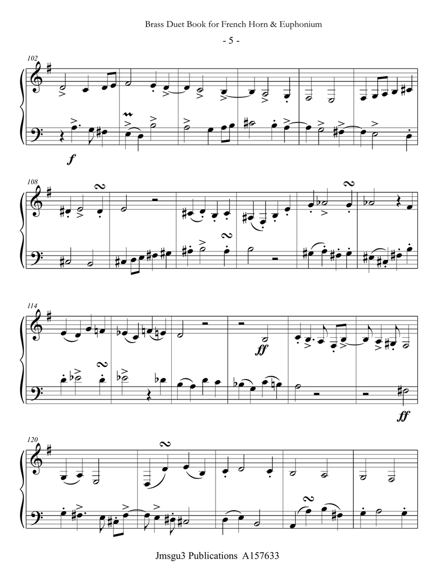 Guthrie: Brass Duet Book for French Horn & Euphonium Brass Duet scores gallery preview page 5
