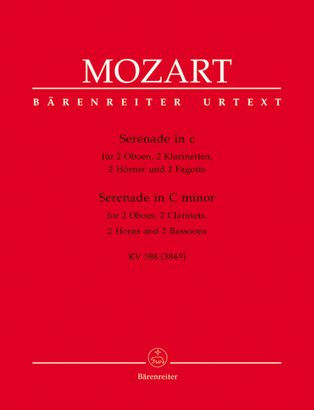 Wolfgang Amadeus Mozart
: Serenade in C minor for 2 Oboes, 2 Clarinets, 2 Horns and 2 Bassoons