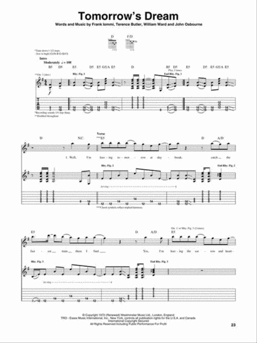 Black Sabbath Vol. 4 Electric Guitar scores gallery preview page 5
