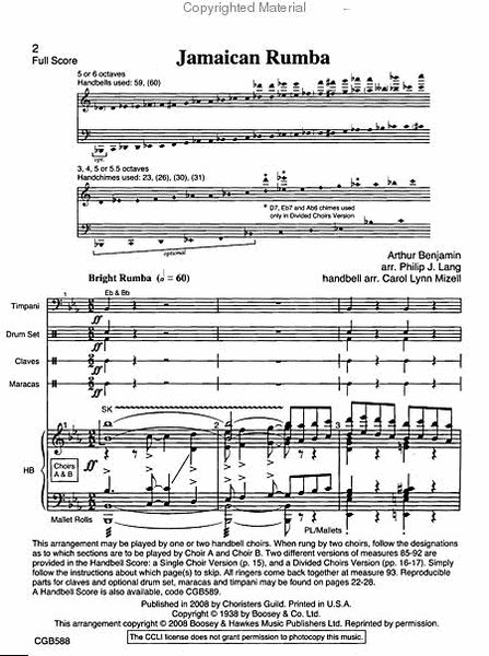 Jamaican Rumba - Full Score and Parts image number null