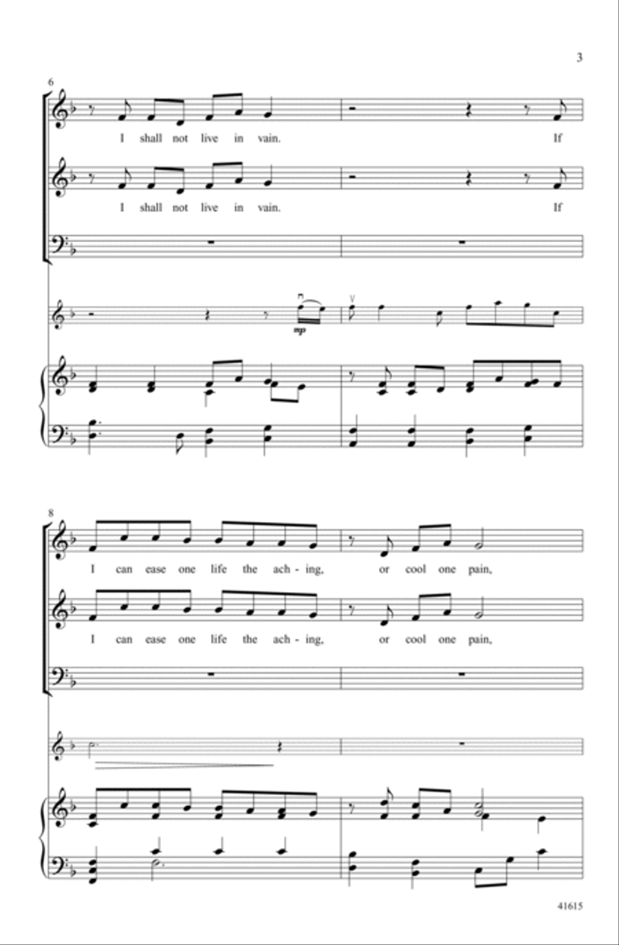 I Shall Not Live in Vain Choir scores gallery preview page 2
