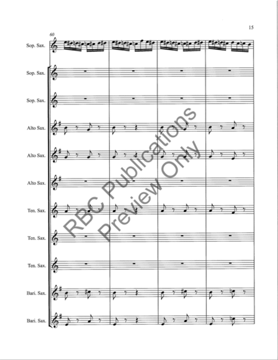 Flight Of The Bumble Bee Saxophone Choir Alto Saxophone scores gallery preview page 18