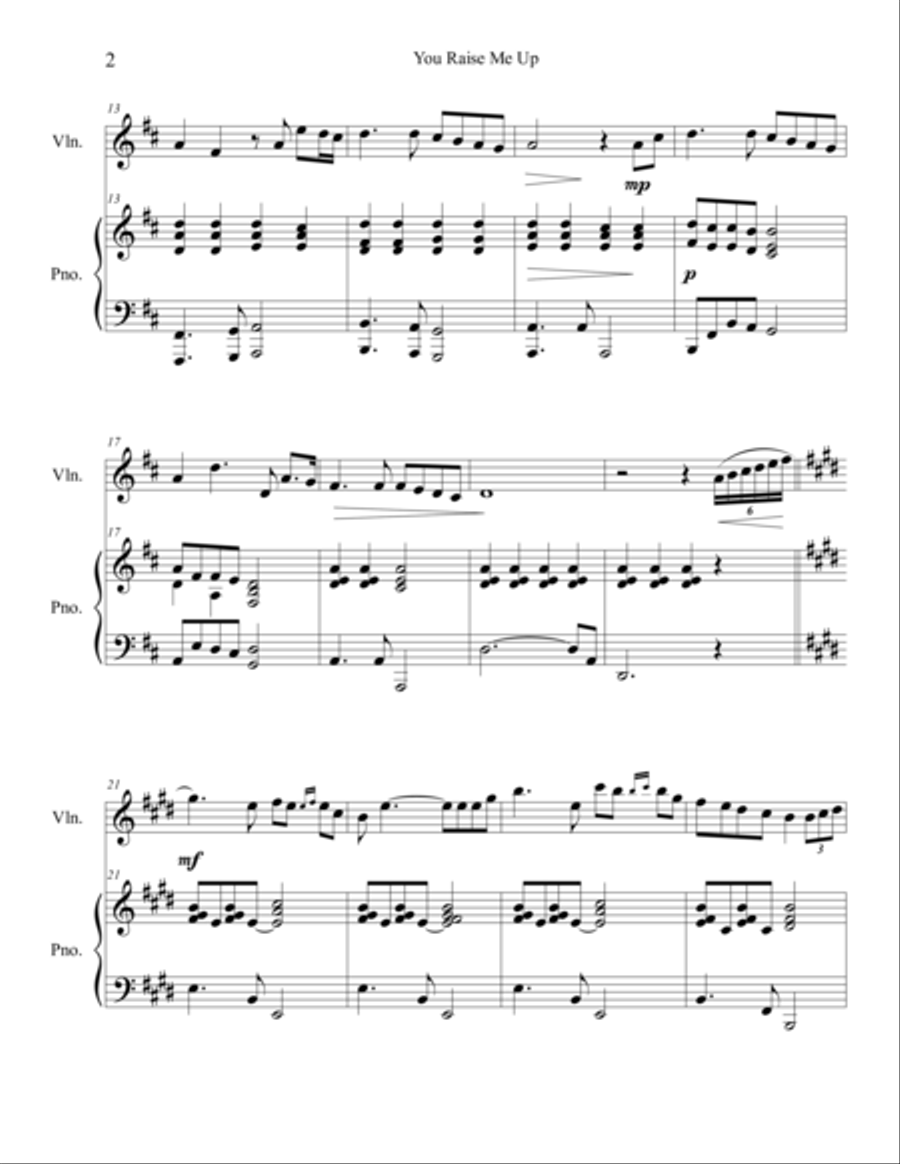 You Raise Me Up Violin Solo scores gallery preview page 3