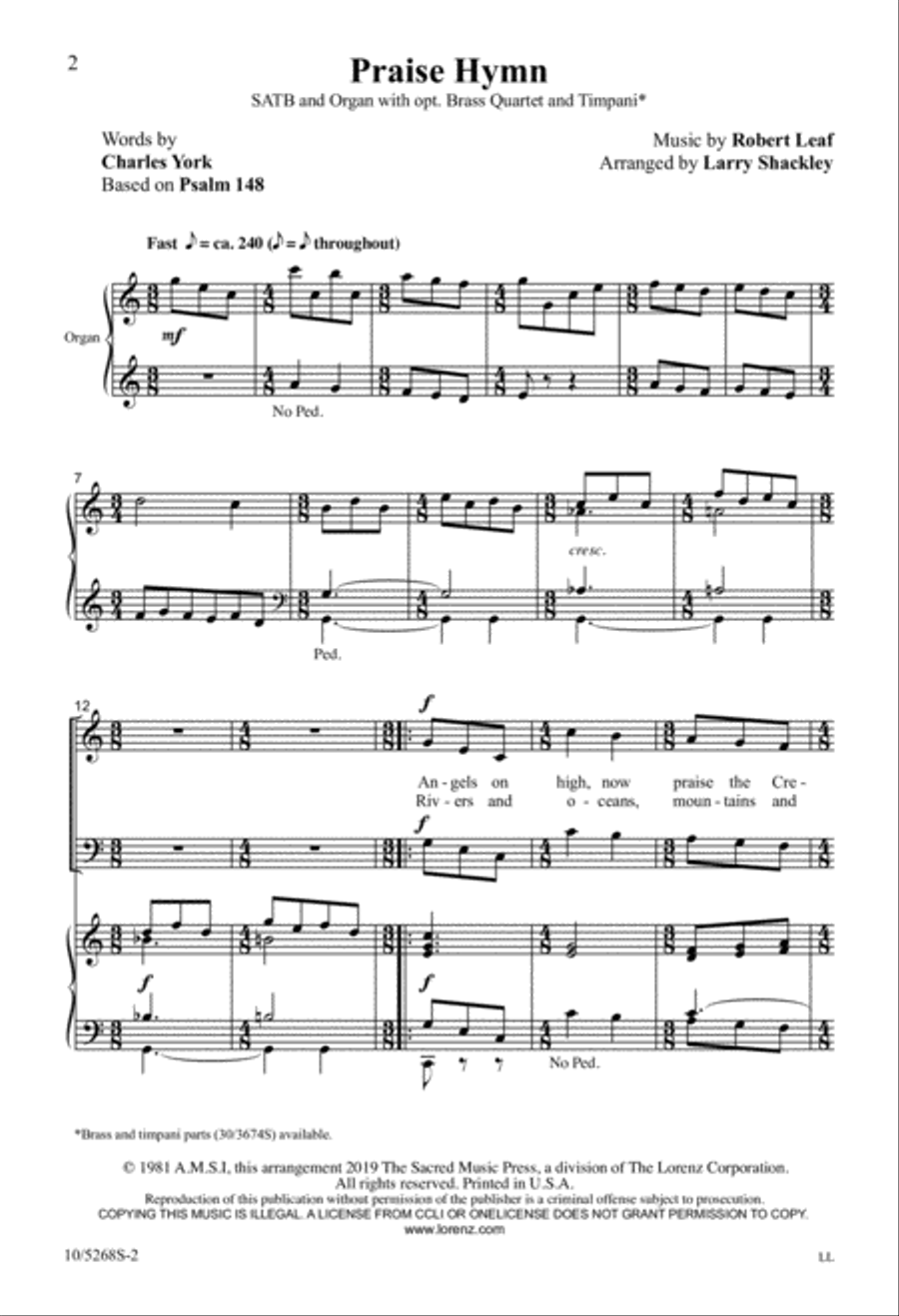Praise Hymn 4-Part scores gallery preview page 2