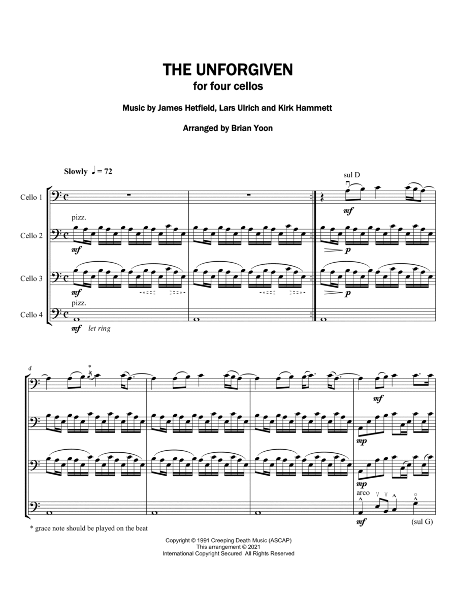 The Unforgiven String Quartet scores gallery preview page 1