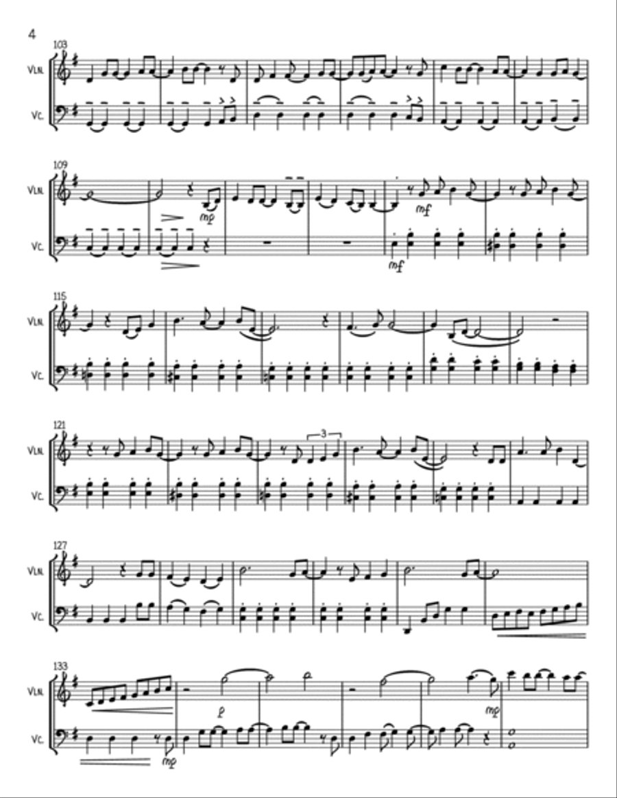 A Million Dreams String Duet scores gallery preview page 4