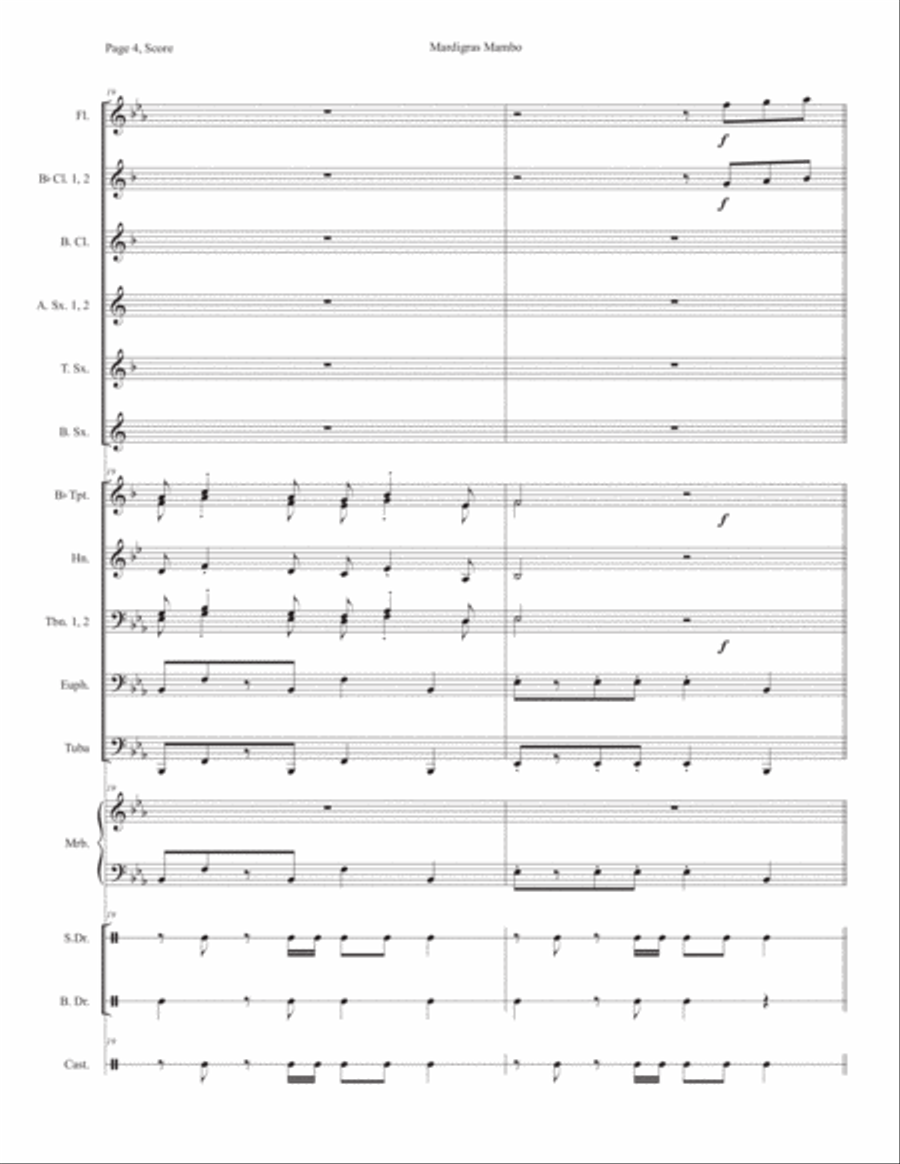Mardigras Mambo Mardigras Mambo Concert Band scores gallery preview page 4