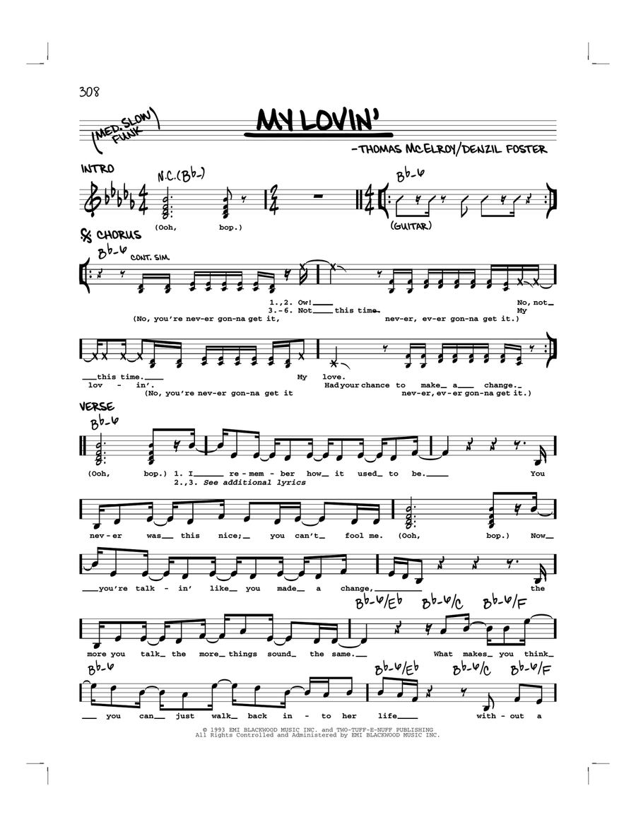 My Lovin' (You're Never Gonna Get) Piano scores gallery preview page 1