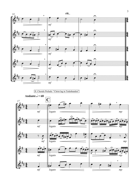 Three selections based on "Christ lag in Todesbanden" (Saxophone Quintet - 3 Alto, 1 Tenor, 1 Bari)