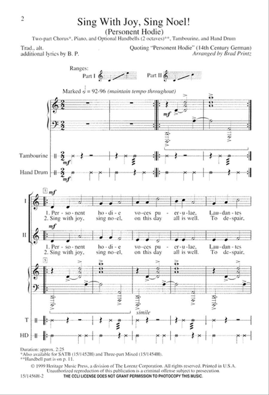 Sing With Joy, Sing Noel 2-Part scores gallery preview page 2