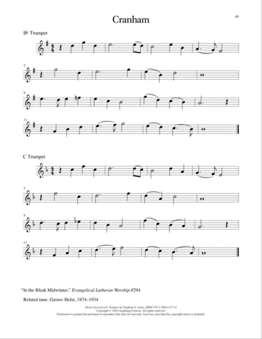 Hymn Descants for Trumpet C Trumpet scores gallery preview page 50