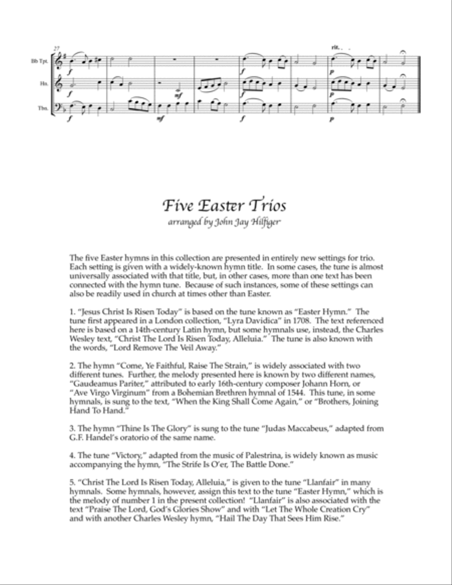 5 Easter Trios Brass Trio scores gallery preview page 5