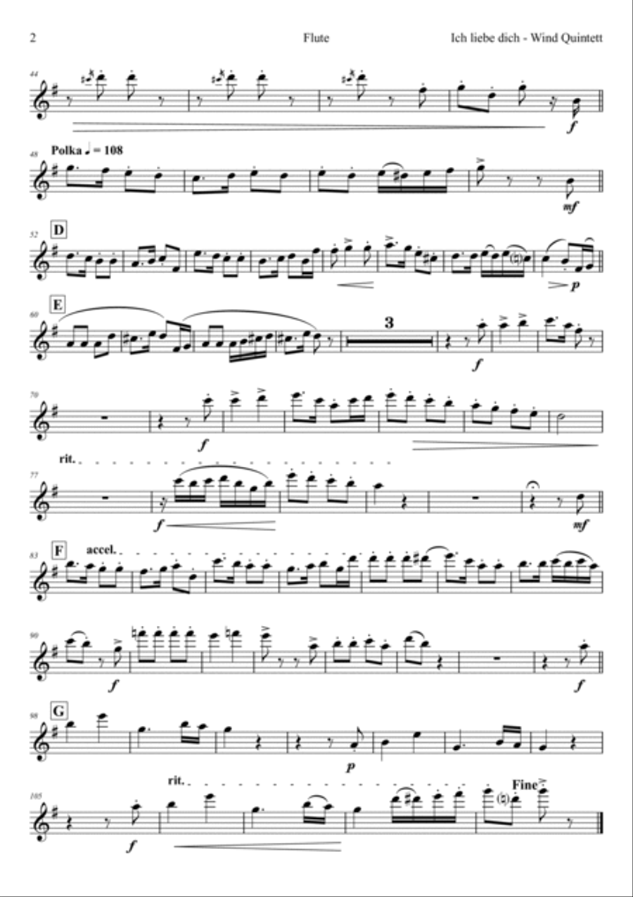 Ich liebe dich - Beethoven - Wind Quintet Woodwind Quintet scores gallery preview page 6