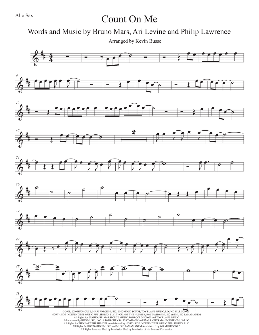 Count On Me Count On Me Alto Saxophone scores gallery preview page 1