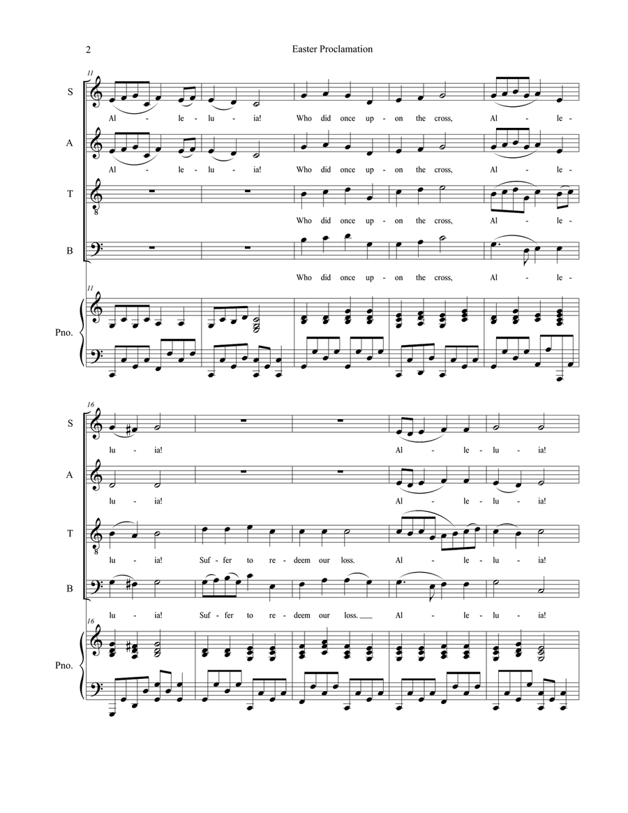 Easter Proclamation (The Risen Christ) (SATB) 4-Part scores gallery preview page 2