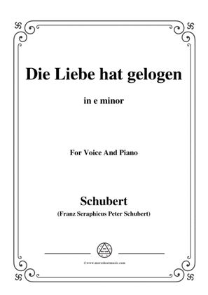 Schubert-Die Liebe hat gelogen,in e minor,Op.23,No.1,for Voice and Piano