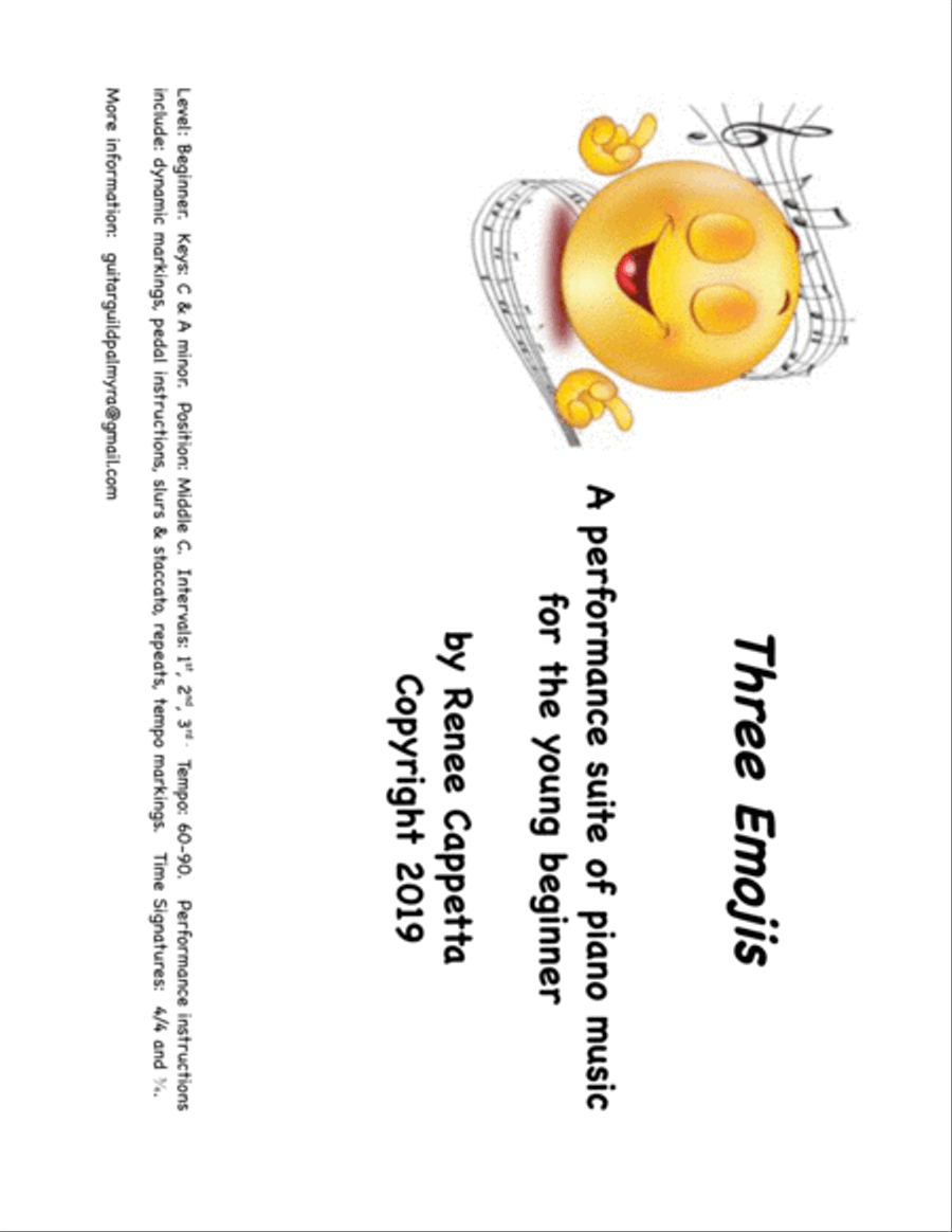 Three Emojis - A Piano Suite for the Young Beginner Easy Piano scores gallery preview page 1